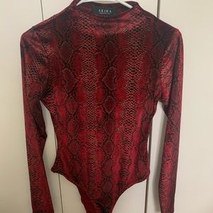 Red Long sleeve body suit ‼️